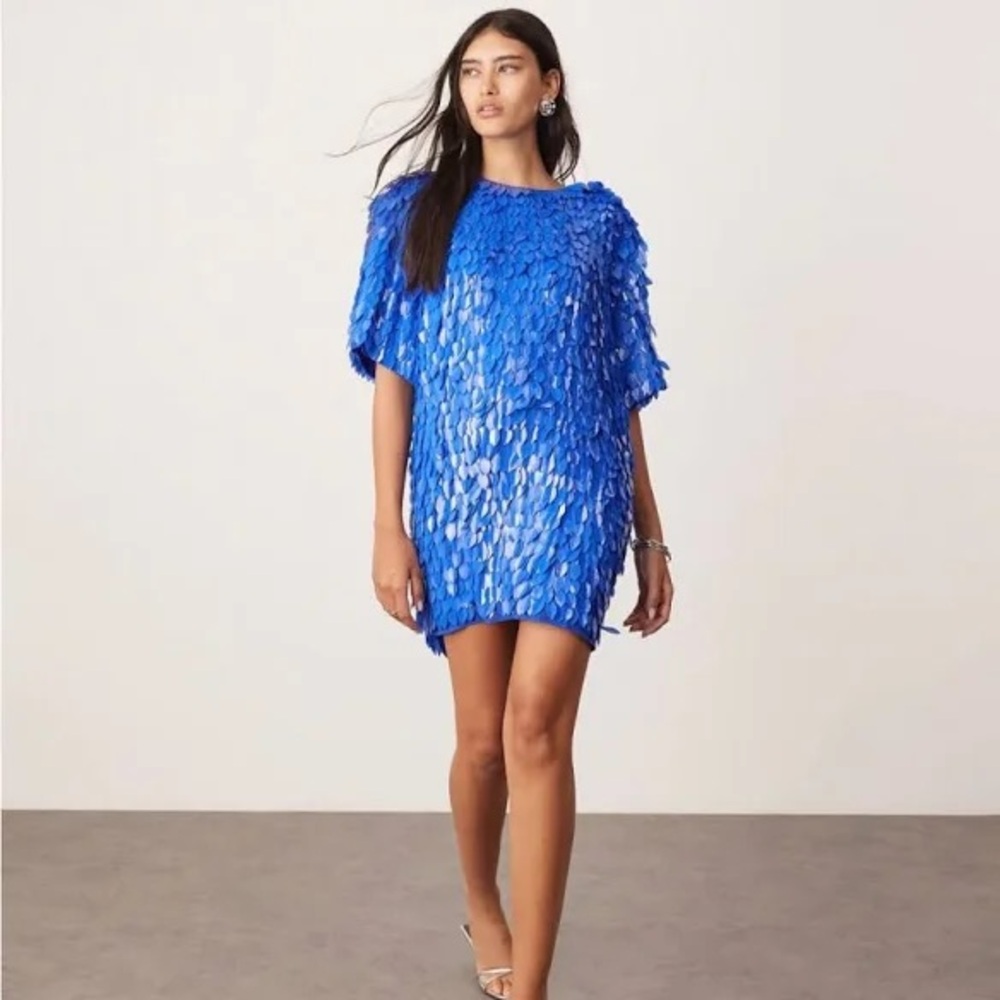ASOS Blue Beaded Dress